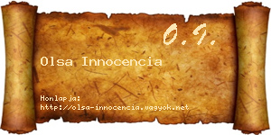 Olsa Innocencia névjegykártya